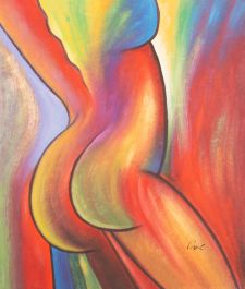 Contemporary Oil - Nude in Multicolour