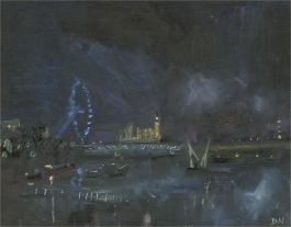 Daniel Nichols - Contemporary Oil, View of The London Eye