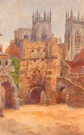 A.S.M - Initialled 1928 Watercolour, The City Gate