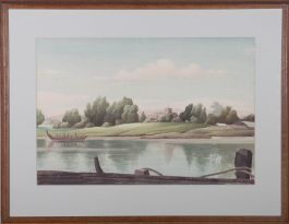 Frederick Mager (1882-1961) - Early 20th Century Watercolour, Tideway at Eling
