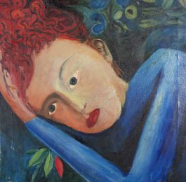 Contemporary Oil - Girl with Red Hair