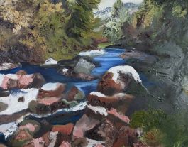 Teresa Dovani - Contemporary Oil, Rocky River Scene