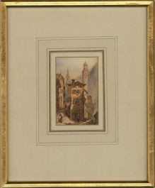 Mid 19th Century Watercolour - The Narrow Street