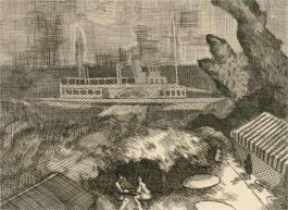 Gabriel White (1902-1988) - Mid 20th Century Etching, The Steamboat Villeneuve
