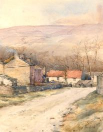Robert Frank Thirkettle (1849-1916) - Watercolour, Winter Morning on the Farm
