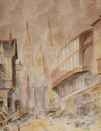A. T. Blandford - Early 20th Century Watercolour, Cathédrale St-Maurice