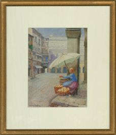 Godfrey Hughes (b.1865) - Early 20th Century Watercolour, The Fruit Seller