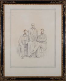 Late 19th Century Graphite Drawing - Father And Sons