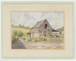 The Barn  - 20th Century Watercolour, The Stone Barn