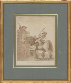 After Henry William Bunbury - 1786 Stipple Engraving, One Way To Stop Your Horse