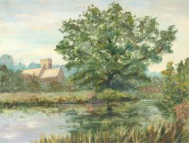 L. Chubb - Signed Mid 20th Century Oil, Fordingbridge Church