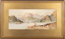 19th Century Watercolour - The Mountain Lake