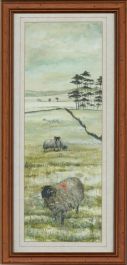 Ralf Bell  - 20th Century Mixed Media, Grazing Sheep