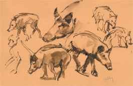 Ronald Olley (b.1923) - Twenty 20th Century Mixed Media, Animal Studies