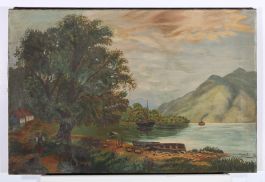 E. J. B - Late 19th Century Oil, The Lakeshore