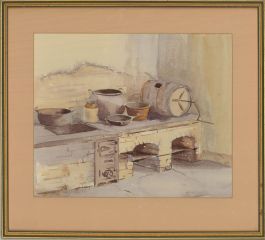 Kathie Edwick - 20th Century Watercolour, The Old Kitchen, Dinton