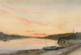 Mid 20th Century Watercolour - Along the Shore
