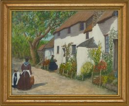 M. Kershaw - Signed and dated 1999 Gouache, Along the streets