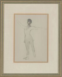 John Scarland  - 1981 Graphite Drawing, Study of a Ballerina