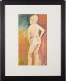 Jane Field - Signed Mid 20th Century Acrylic, Standing Nude