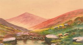Abraham Hulk Junior (1851-1922) - Late 19th Century Watercolour, Pink Highlands