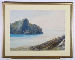 Manner of Frederick Widgery (1861–1942) - 20thC Gouache, Overcast Coastline