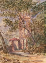 Italian 1873 Watercolour - Villa D'este Como