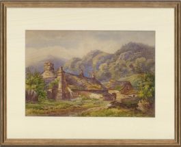 W. Barrow - Late 19th Century Watercolour, Hillside Cottage