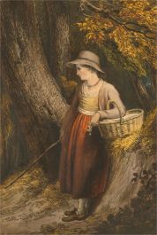 R. W. Westall - Early 20th Century Engraving, Girl in the Woods