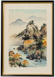 20th Century Gouache - Autumn In The Himalayas