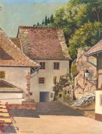 R. Kenyon - 1982 Oil, Corner Of The Square