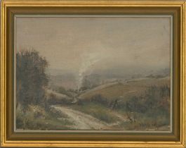 P. Ward - 1971 Oil, Distant Campfire