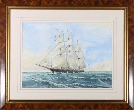 Brooks - 1966 Watercolour, Clipper At Sea