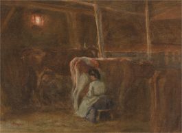 WIlliam E. Linton (1878-1956) - Signed 20th Century Watercolour, The Milkmaid