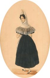 Circle of F de Brocktorff - Early 19th Century Gouache, The Spanish Lady