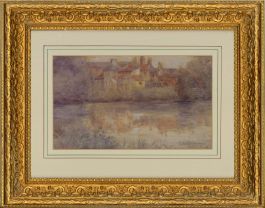 Claude Hulke - Signed Early 20th Century Watercolour, Village on the Lake