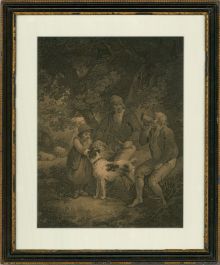 Framed Early 19th Century Stipple Engraving - A Shepherd with Help