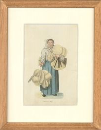 Mid 19th Century Watercolour - Seller of Brooms