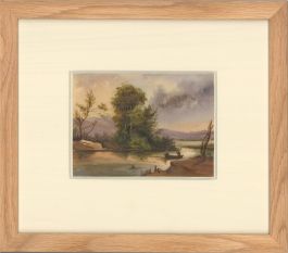 19th Century Watercolour - A Trip Downstream