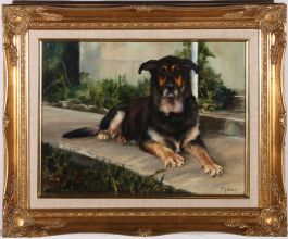 Claire A. Verity - 1989 Oil, Bubbles The German Shepherd