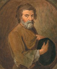 Flemish School Early 19th Century Watercolour - A Humble Man