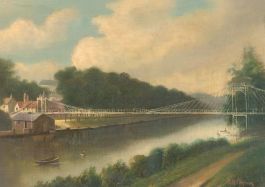 C. H. Chapman - c.1920 Oil, The Original Queen's Park Suspension Bridge