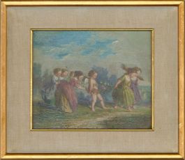 Attrib. Andrea Gastaldi (1826-1889), - 1864 Oil, Love Captive