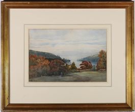 K.K - Framed Mid 19th Century Watercolour, View Over the Estuary