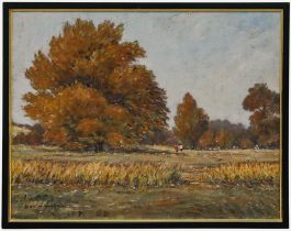 John Weston Gough - Mid 20th Century Oil, Park in Autumn Sun