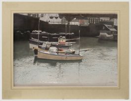 K. Mortimer - 20th Century Pastel, Three Moored Boats