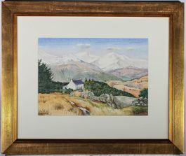 Peter Knight - Framed Contemporary Watercolour, Cottage in The Hills