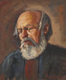 Mid 20th Century Oil - The Bearded Smoker