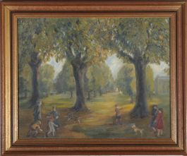 Robin Darwin (1910-1974) - Framed Mid 20th Century Oil, Playing in the Park