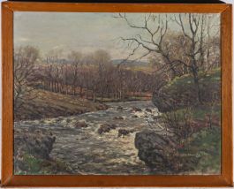 John Marshall - Early 20th Century Oil, Winter On The Dee
